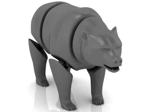 Flexy Bear Figure 3D Model