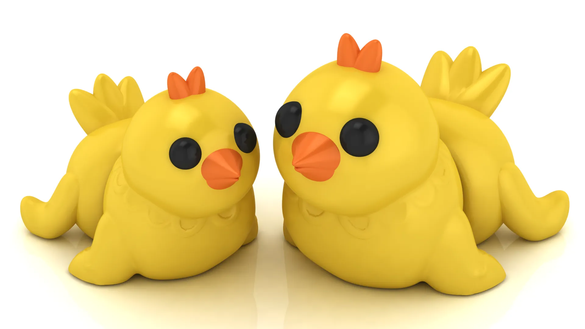 Cute Flexy Chicken 3D Model .c4d .max .obj .3ds .fbx .stl .blend 