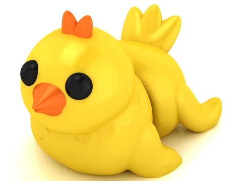 Cute Flexy Chicken 3D Model