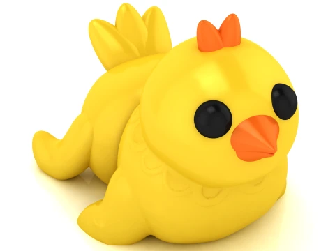 Cute Flexy Chicken 3D Model