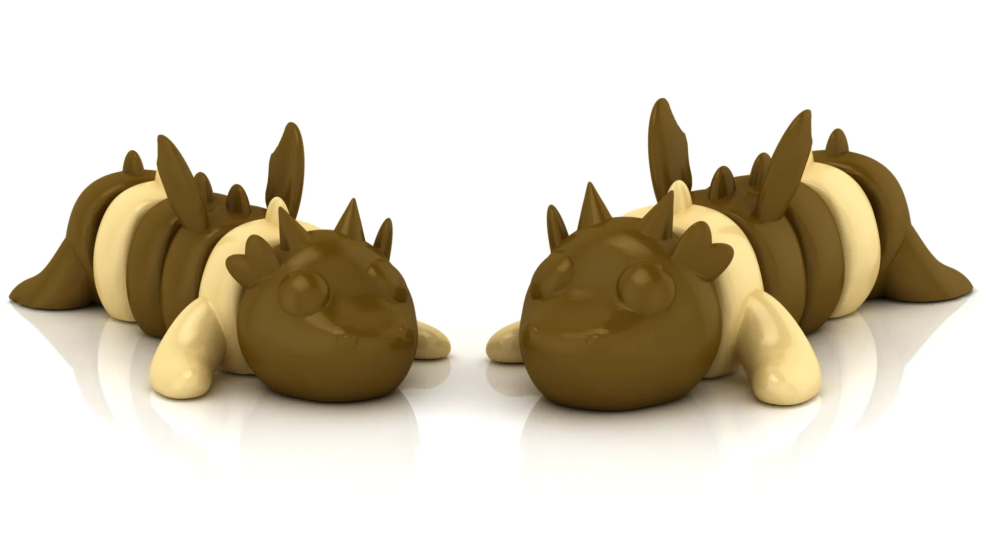 Flexy Horned Dragon 3D Model .c4d .max .obj .3ds .fbx .stl .blend