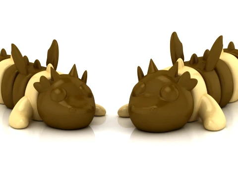 Flexy Horned Dragon 3D Модель
