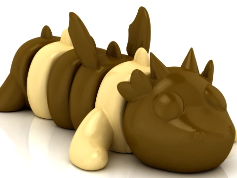 Flexy Horned Dragon 3D Model