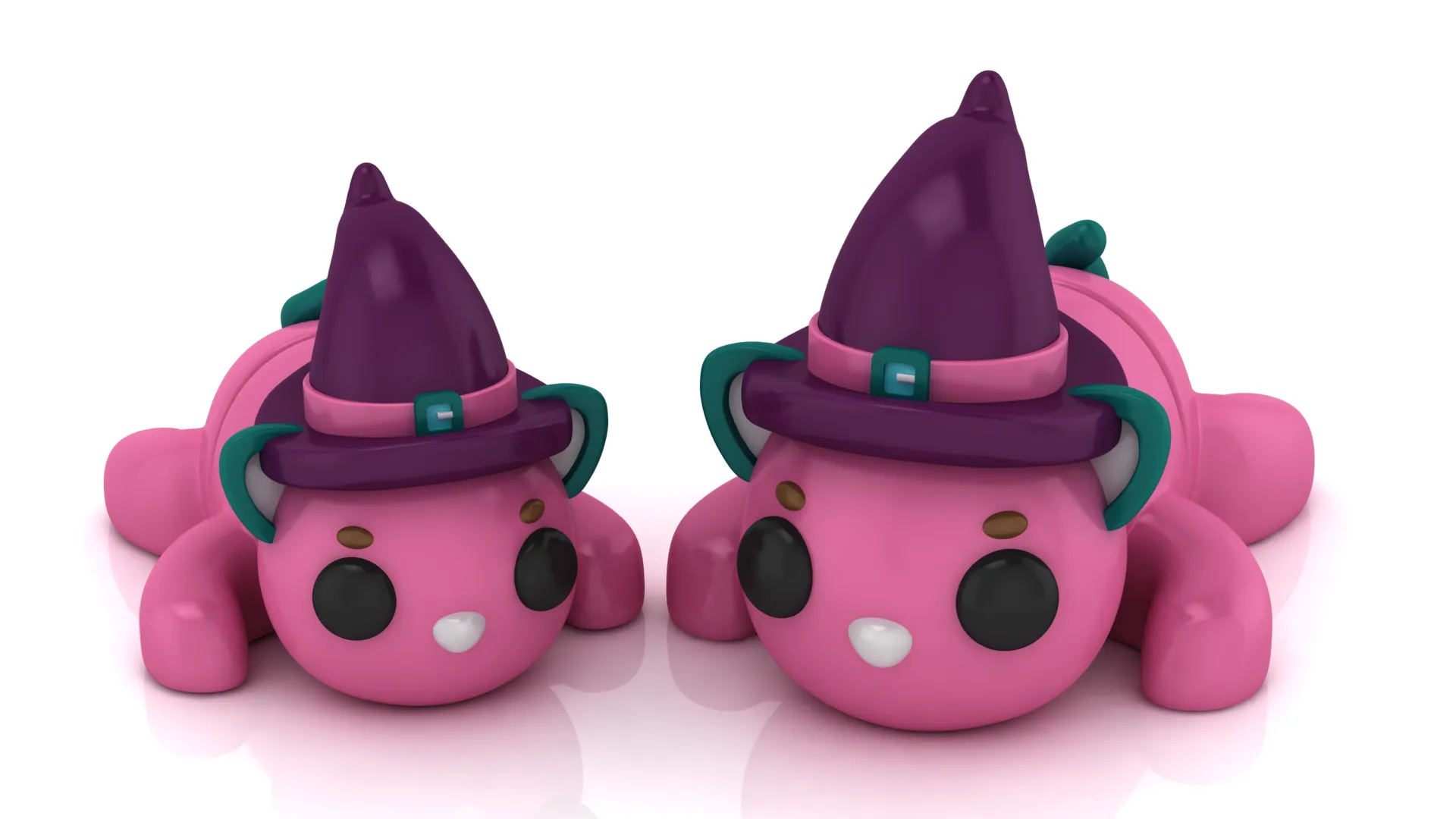 Witch Cat Figure 3D Model .c4d .max .obj .3ds .fbx .stl .blend 