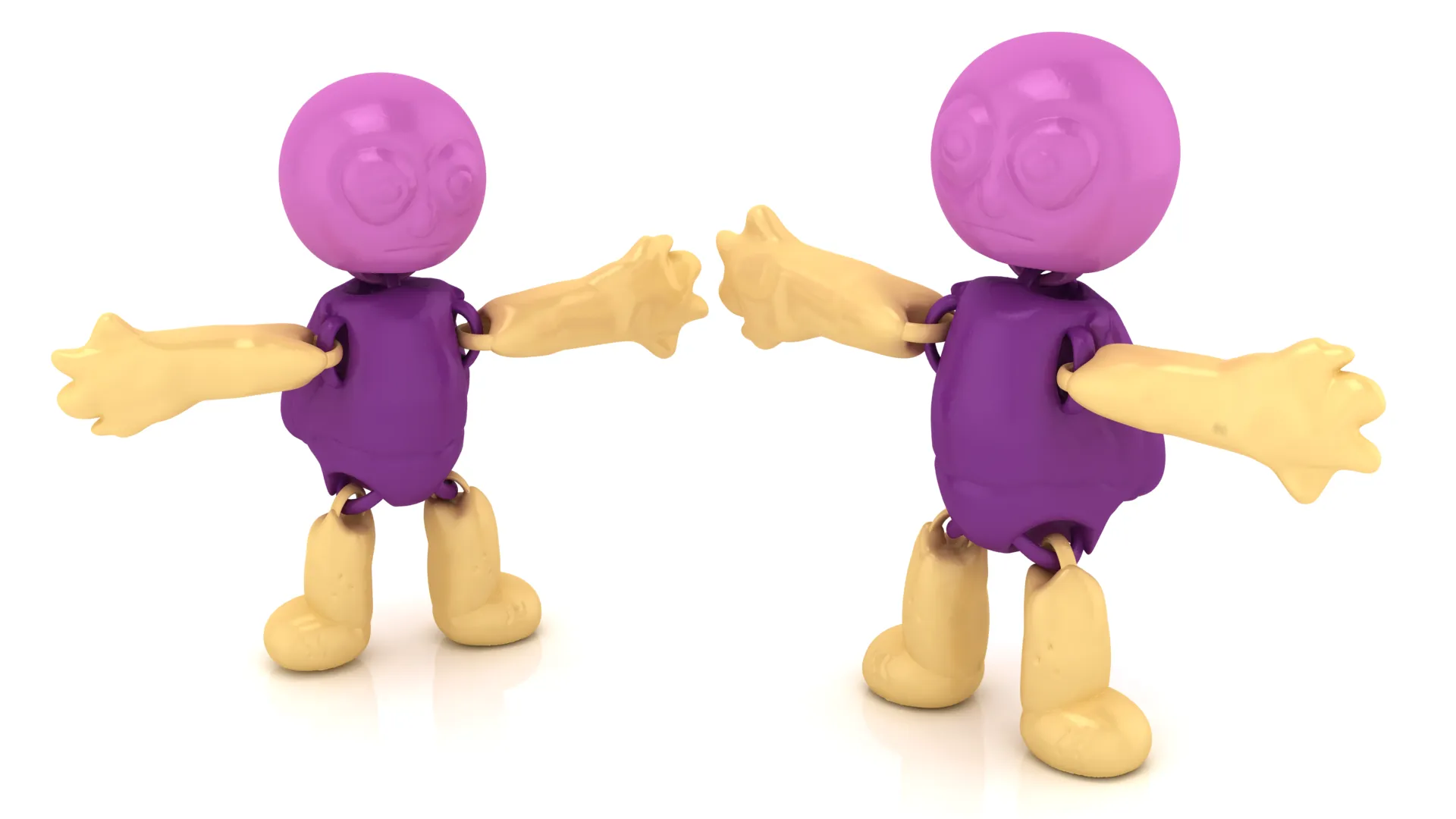 Flexy Fire Hands Figure 3D Model .c4d .max .obj .3ds .fbx .stl .blend