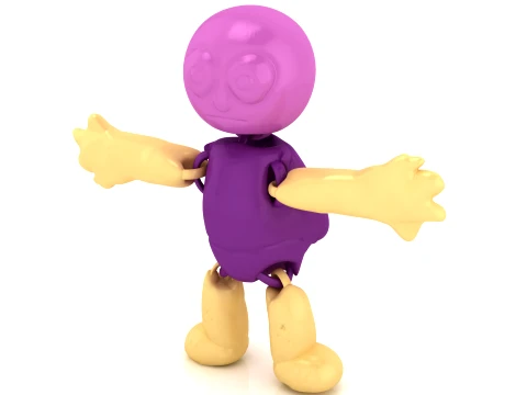 Flexy Fire Hands Figure 3D Model