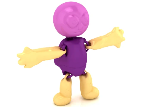 Flexy Fire Hands Figure 3D Model
