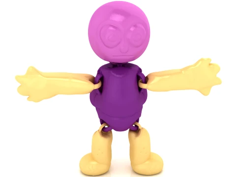 Flexy Fire Hands Figure 3D Model
