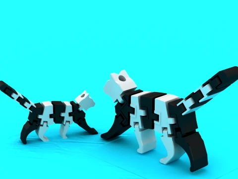 Gato rompecabezas flexible Modelo 3D