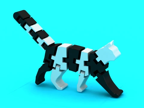 Flexi Puzzle Cat 3D Model