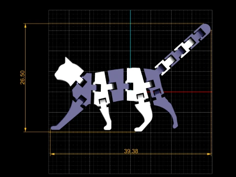 Flexi Puzzle Cat 3D Model