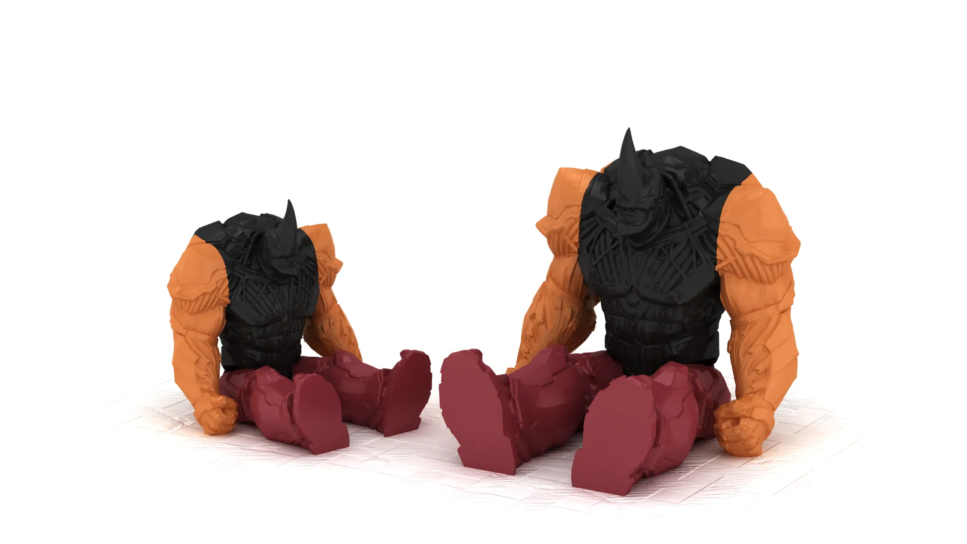 Armored Rhino Warrior 3D Model .c4d .max .obj .3ds .fbx .stl .blend 