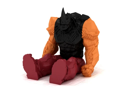 Armored Rhino Warrior 3D Model
