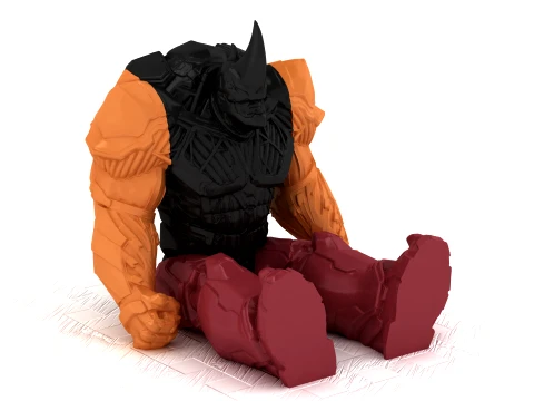 Armored Rhino Warrior 3D Model