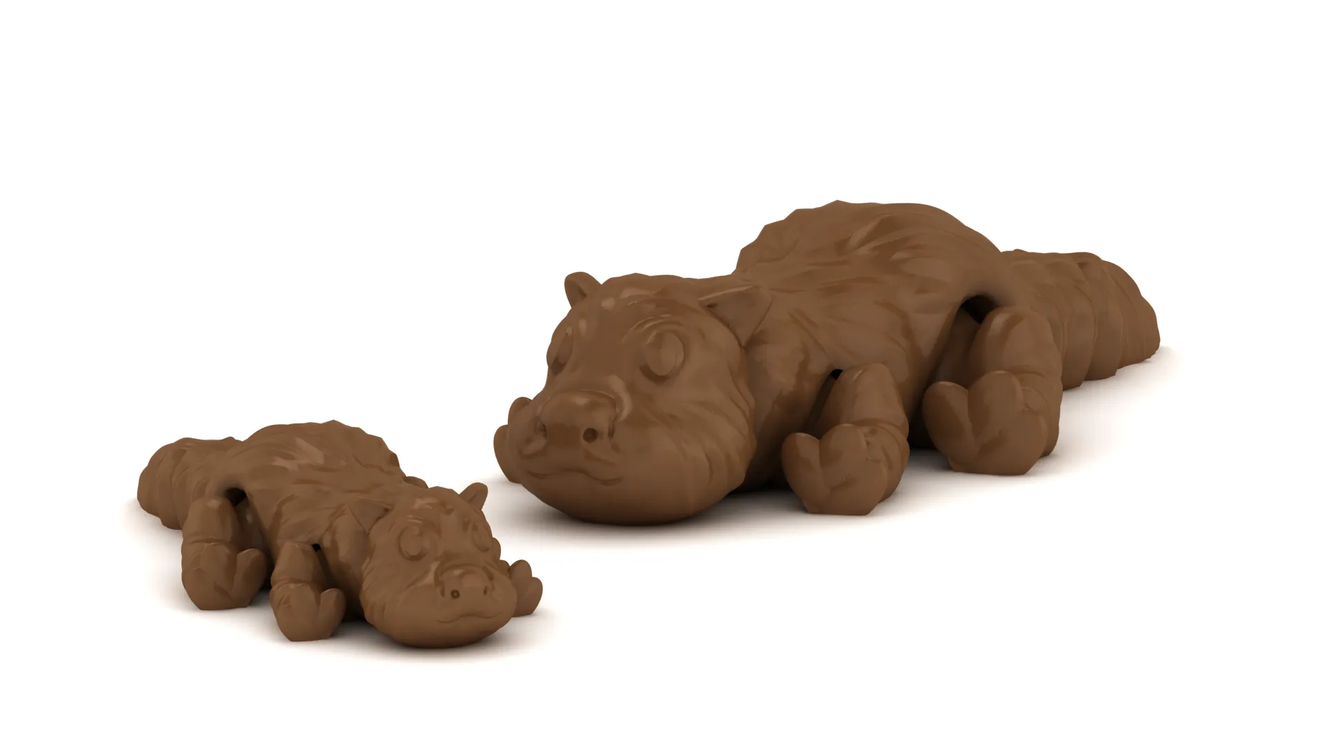 Furry Segmented Beast 3D Model .c4d .max .obj .3ds .fbx .stl .blend 