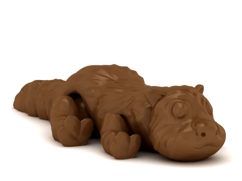 Furry Segmented Beast 3D Model