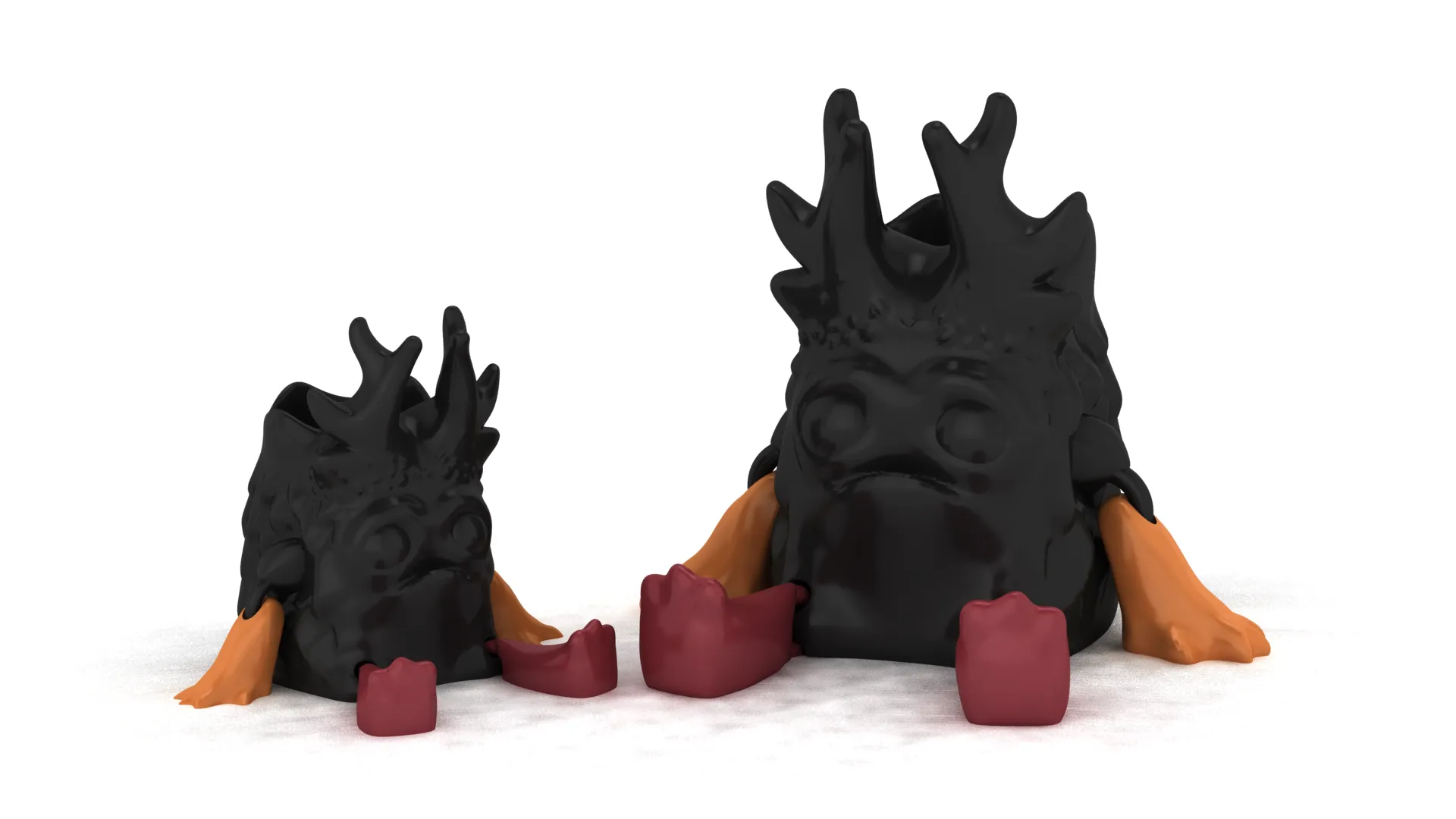 Dark Horned Creature 3D Model .c4d .max .obj .3ds .fbx .stl .blend 