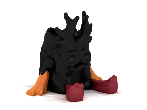 Dark Horned Creature 3D Model