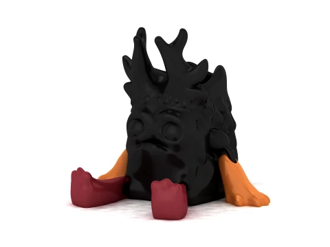Dark Horned Creature 3D Model