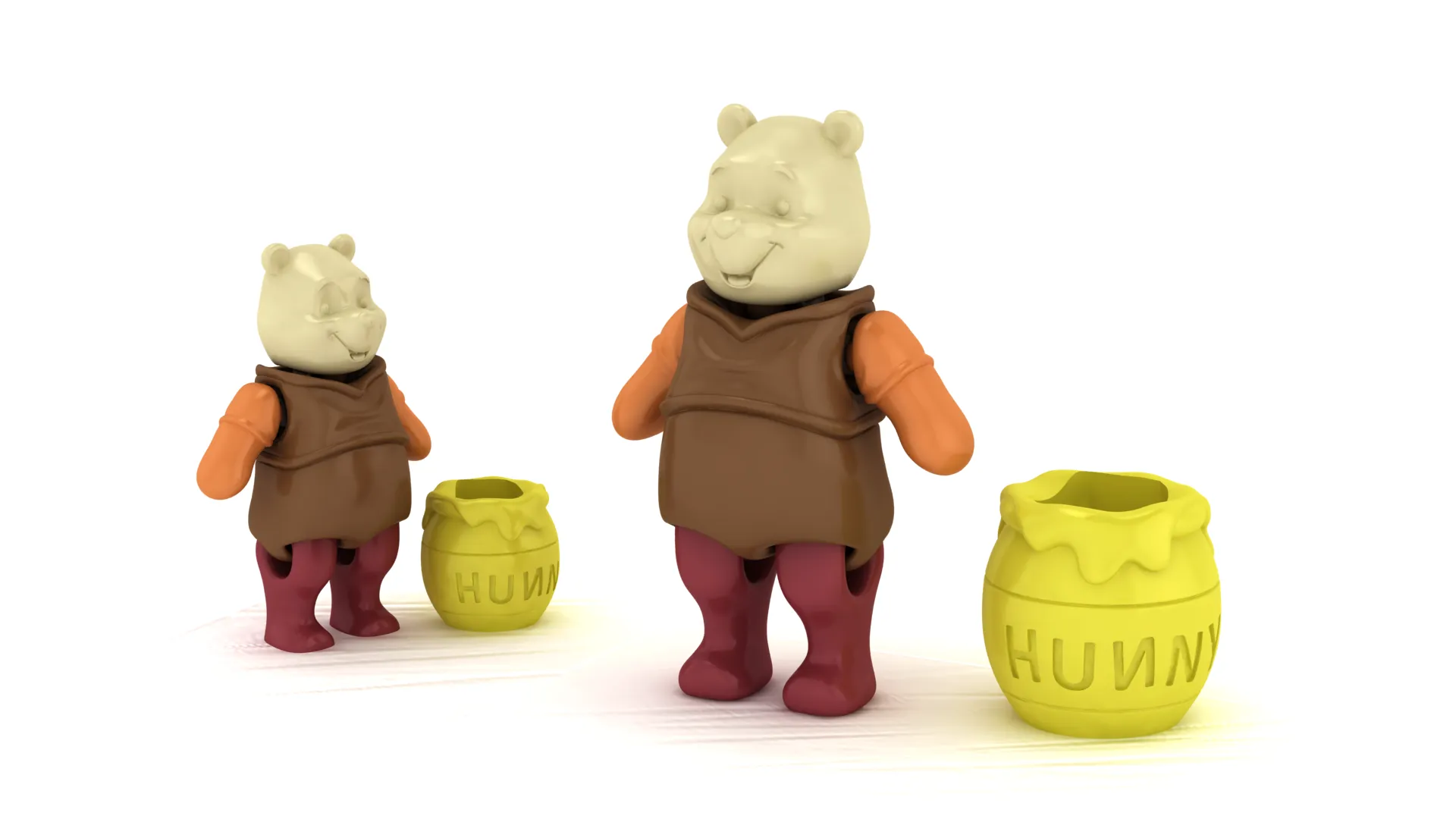 Honey Bear Toy 3D Model .c4d .max .obj .3ds .fbx .stl .blend 
