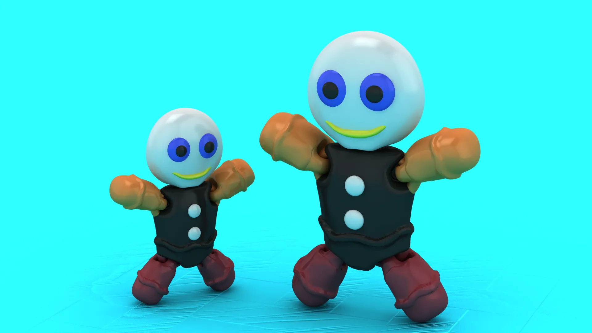 Cute Robot Toy 3D Model .c4d .max .obj .3ds .fbx .stl .blend 
