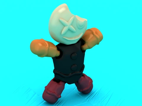 Bitten Cookie Robot 3D Model