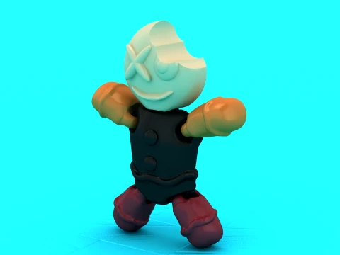 Bitten Cookie Robot 3D Model