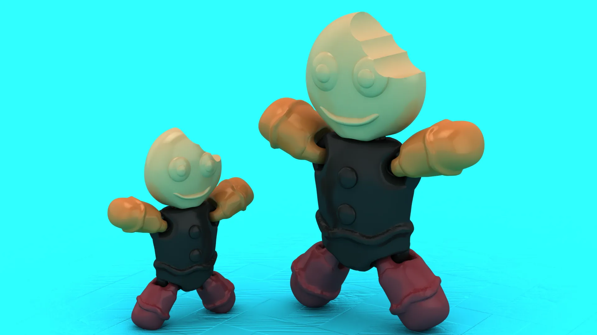 Bitten Egg Character 3D Model .c4d .max .obj .3ds .fbx .stl .blend 