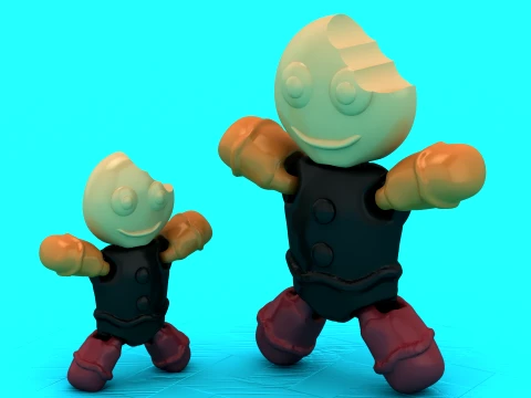 Personaje de huevo mordido Modelo 3D