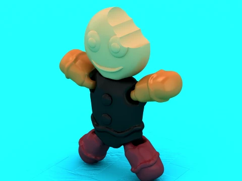 Bitten Egg Character 3D Model