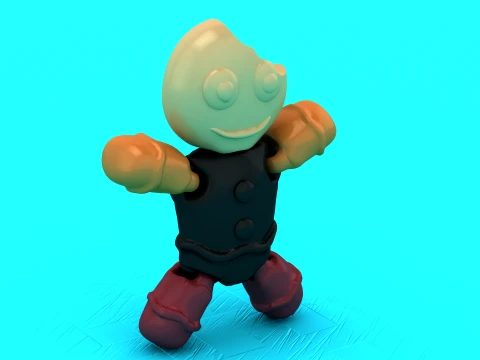 Bitten Egg Character 3D Model