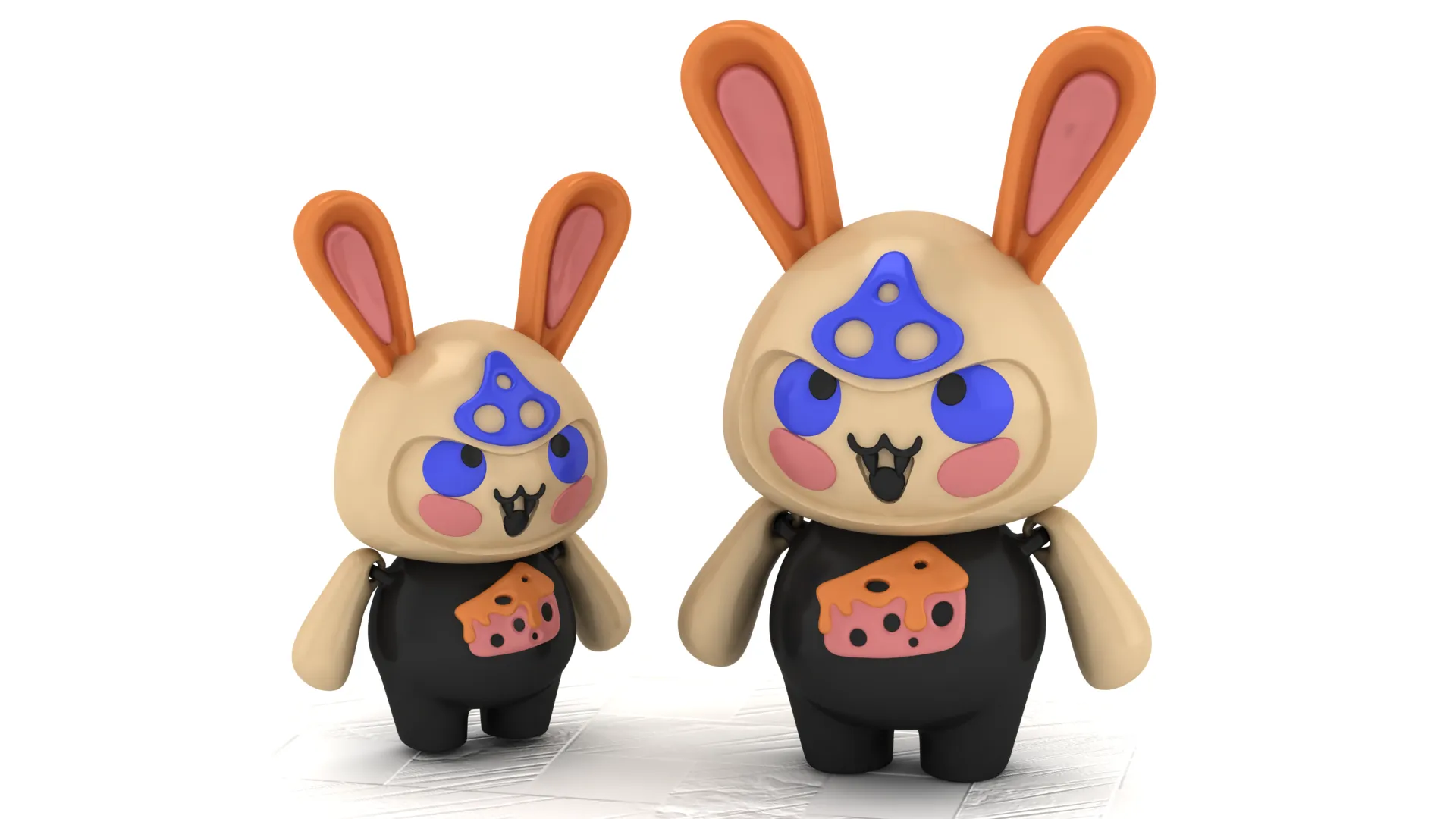 Cute Bunny Character 3D Model .c4d .max .obj .3ds .fbx .stl .blend 