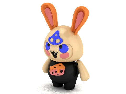 Cute Bunny Character 3D Model