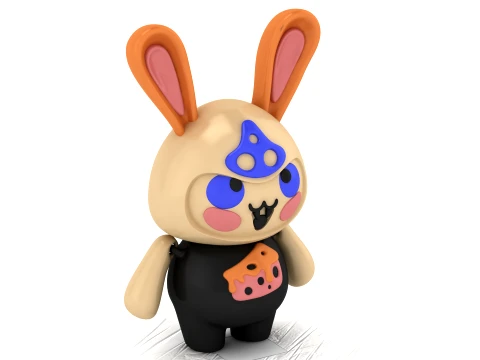 Cute Bunny Character 3D Model