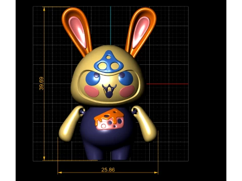 Cute Bunny Character 3D Model