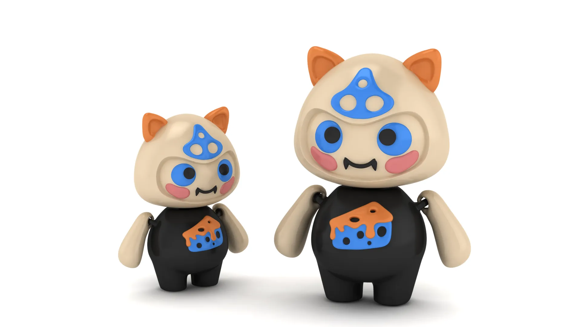 Cute Cat Character 3D Model .c4d .max .obj .3ds .fbx .stl .blend 