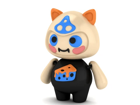 Cute Cat Character 3D Model