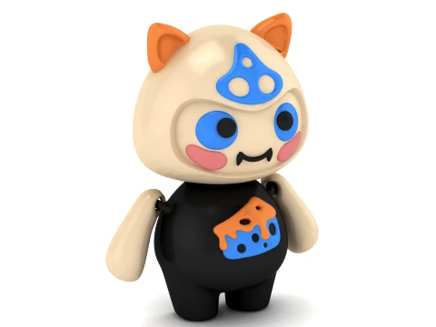 Cute Cat Character 3D Model