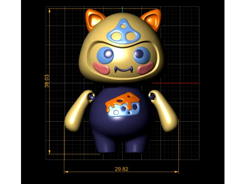Cute Cat Character 3D Model