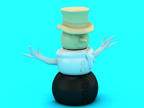 Cheerful Snowman Toy 3D Model