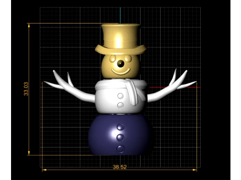 Cheerful Snowman Toy 3D Model