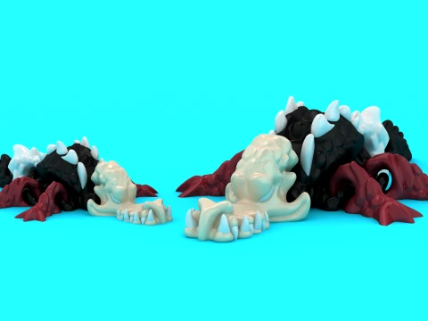 Monstruo con colmillos puntiagudos Modelo 3D