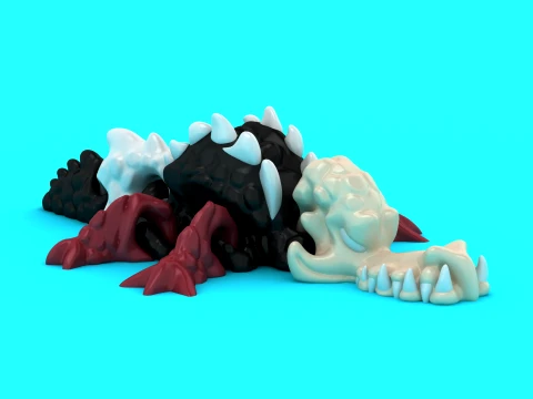 Spiky Fanged Monster 3D Model
