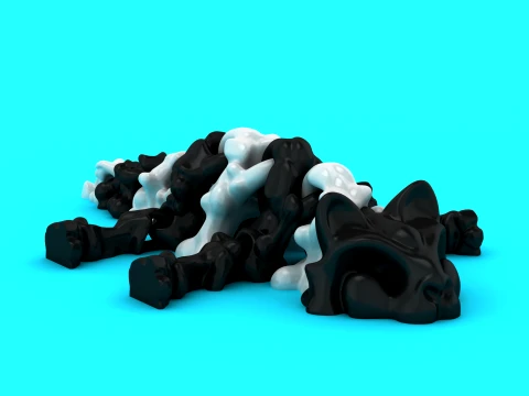 Curled Panda Creature 3D Model