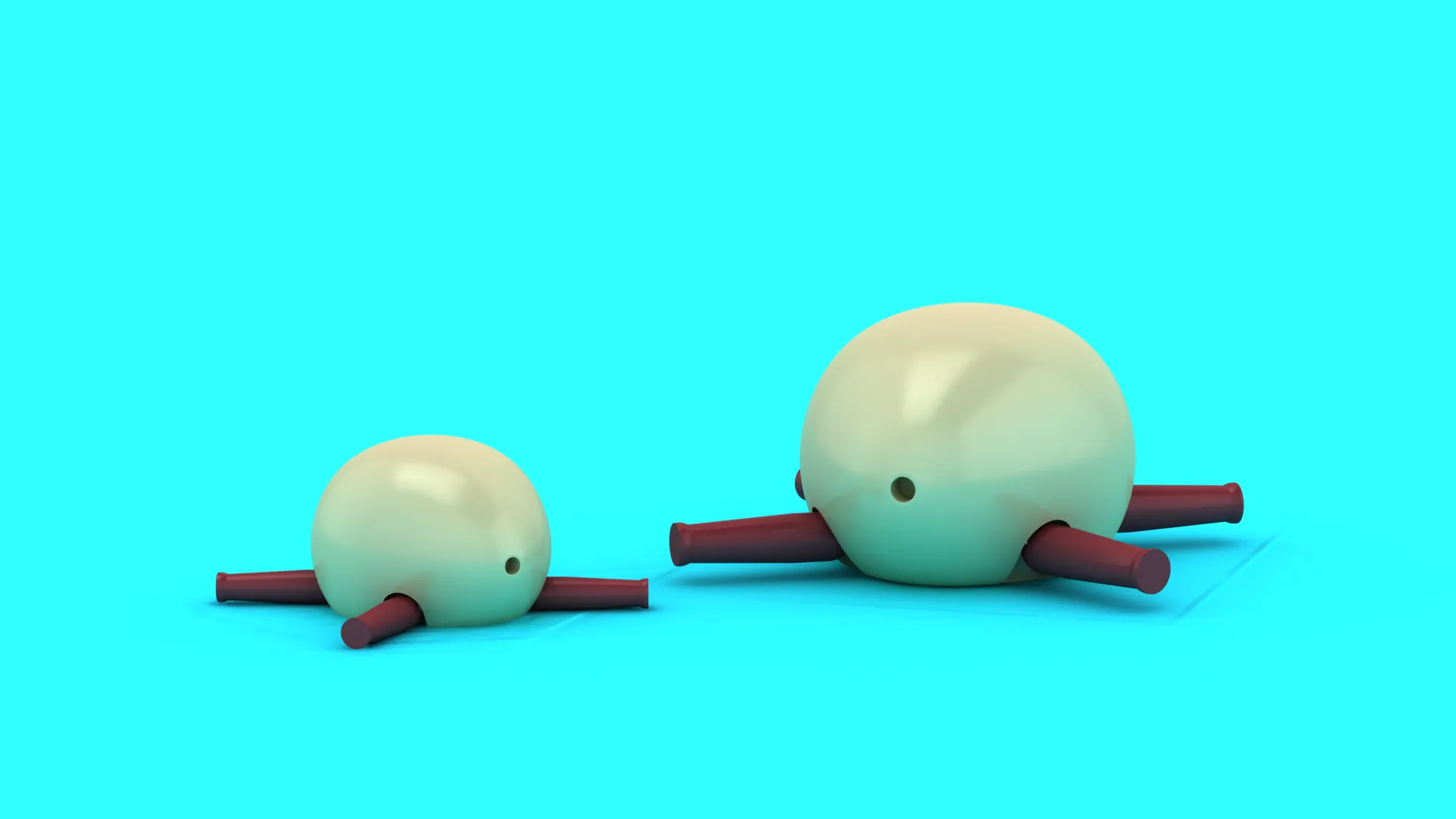 Round Stick Creature 3D Model .c4d .max .obj .3ds .fbx .stl .blend 