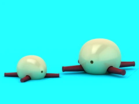 Runde Stabkreatur 3D Modell