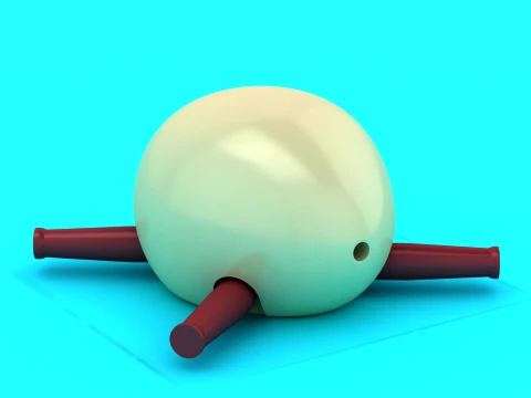Round Stick Creature 3D Model