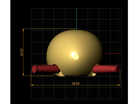 Round Stick Creature 3D Model