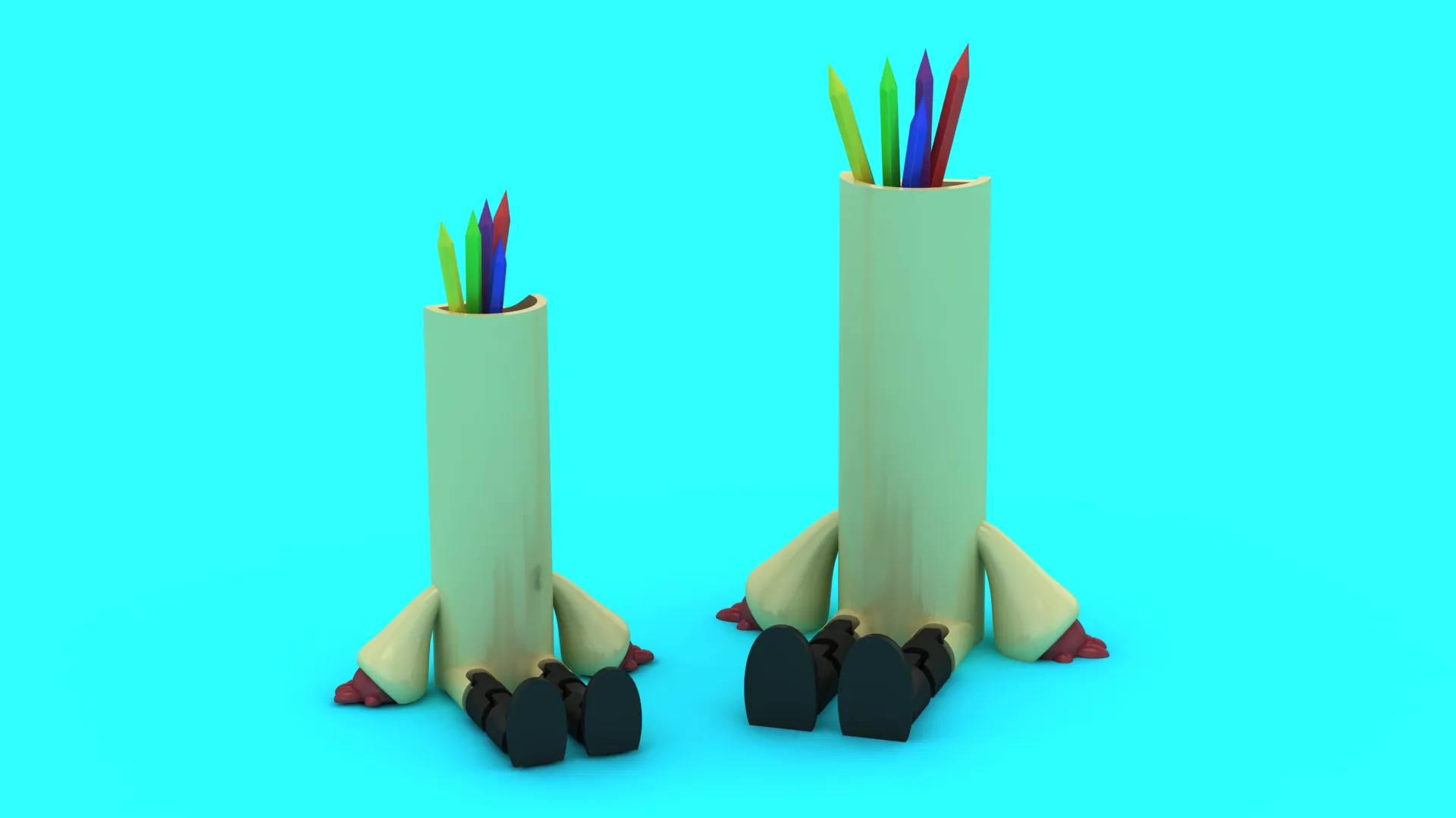 Monster Leg Pen Holder 3D Model .c4d .max .obj .3ds .fbx .stl .blend 