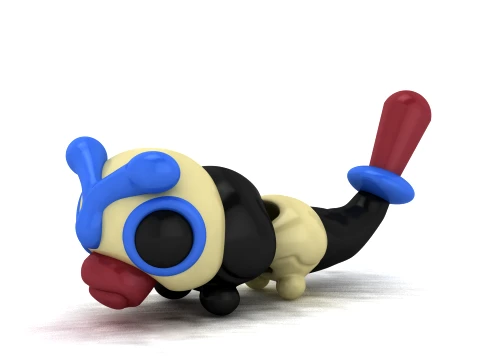 Cute Caterpillar Creature 3D Model